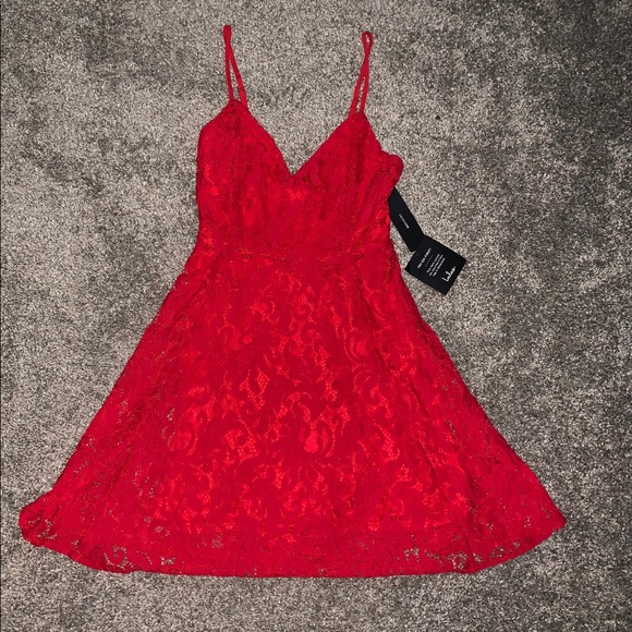 Lulus Lace Skater Dress - Picture 2 of 3